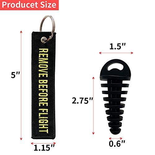 0.6\"-1.5\" Wash Plugs, Mufflers Exhaust Silencer Motorcycle Dirt Bike 2 Stroke w/Streamer Remove Before Start Engine ATV Quad Rubber Exhaust Pipe Plugs (Red-Black)