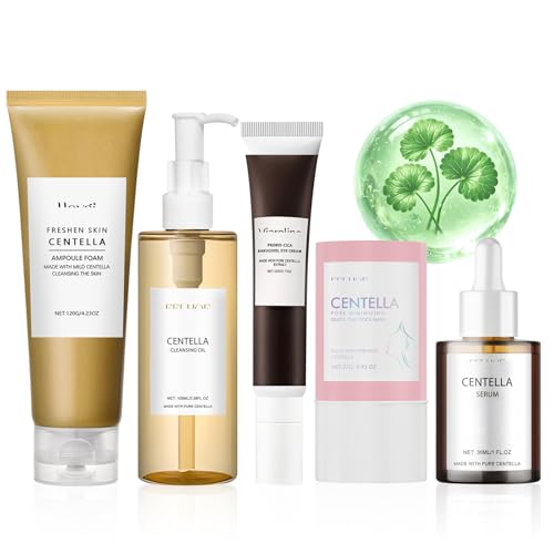 5Pcs Centella Skincare Kit,Centella Cleansing Oil+Centella Limpiador Facial