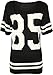 Produktbild WearAll - Damen '85' Druck Kurzarm Baseball Trikot T-Shirt Top - Schwarz - 40-42
