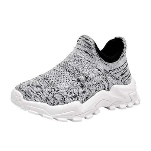 IWIHMIV Girls Slip On Sneakers Girls Tennis Shoes Kids Running Shoes Toddler Lightweight Walking Slip On Sneakers