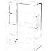 Plymor Clear Acrylic Sliding Back Locking Display Case, 3 Shelves , 15.75