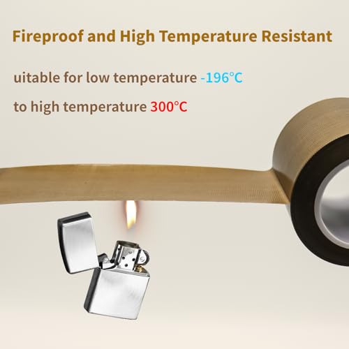 Anchira Teflonband Selbstklebend 15 mm x 10 m, Teflon Klebeband für Vakuumiermaschine, Hochtemperaturband, Teflonband Hitzebeständig bis 300℃, PTFE Band für Handversiegelung Impulsversiegelung