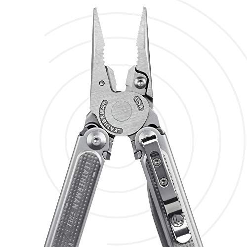 LEATHERMAN, FREE P4 Multitool with Magnetic Locking, One Size Hand Accessible Tools and Premium Nylon Sheath and Pocket Clip, Built in the USA
