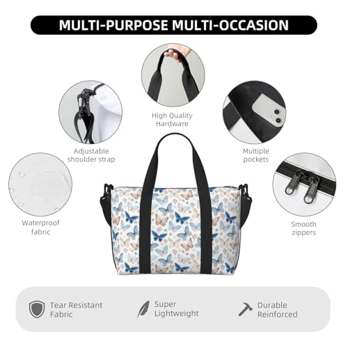 Carry On Duffle Bags Overnight Weekender Bags for Women, Butterfly print Personal Item Travel Bag, Travel Essentials Sport Gym Bag for Men Women3