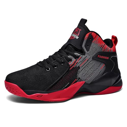 Unisex High Top Lightweight Fly-Weaving Running Jogging Sneakers Basketball Shoes for Youth