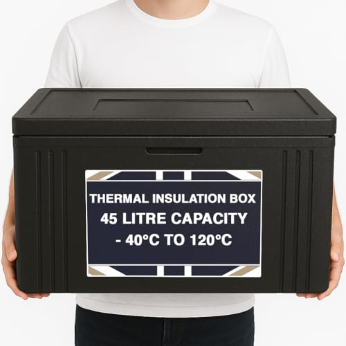 Chabrias Ltd EPP Economic Food Delivery Insulated Thermal Box Food Take Away Catering 45 Litres, Suitable to Store Gastronorm Boxes, Maintains Hot and Cold Temperatures for 4+ Hours -40°C to 120°C
