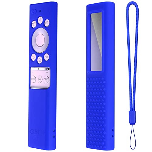 Image of Oboe Full Wrap Silicone Protective Case for Samsung BN59-01311 QLED TV Smartone Remote Cover with Charging and Solar Panel Cut & Remote Loop (Blue)