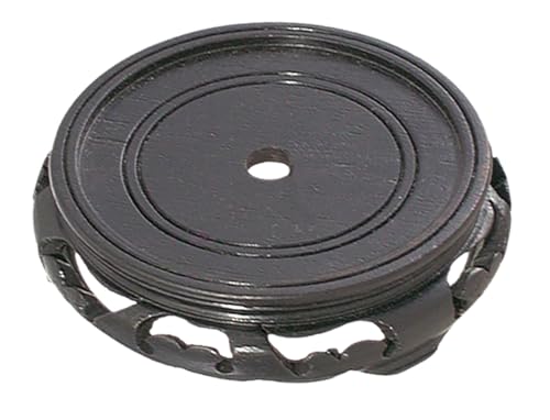 Image of B&P Lamp 5 1 /2 Inch Top Inset Diameter Oriental Wooden Base, Waxed Black Finish