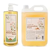 Aceite de Almendras Dulces Puro 5L + 1L | Fórmula Natural | Aceite Para Masajes Uso Profesional | Apto para Todo Tipo de Pieles | Sin Parafina ni Colorantes