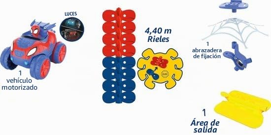 Pistas flexibles Spidey Smoby Flextreme con coche de luces de 184 tramos 2