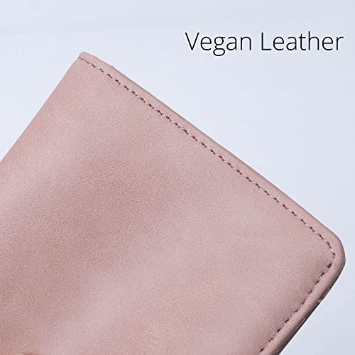 Image of Alldaily Small RFID Wallet for Women Slim Compact Bifold Pocket Ladies Travel Mini Purse (Dark Pink)