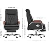 Leather Manager Executive Office Chair Ergonomic Home Chair Fully Reclinable