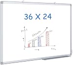 Magnetic White Board, maxtek Whiteboard for Wall Mounted, Lightweight Hanging Whiteboard for Home Office School (36x24inch, White)