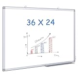 Magnetic White Board 36 x 24 Dry Erase Board Wall Mounted