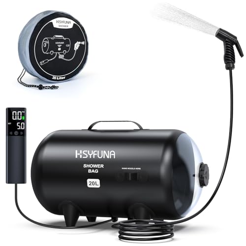 HSYFUNA Douche Solaire,Douche Camping avec Pompe Douche Portable Douche Solaire Camping, Sac De Douche Solaire Camping avec Sac De Rangement,pour Les...