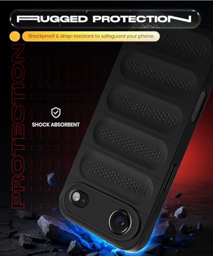 Image of WOW IMAGINE Ultimate Silicone Back Cover Case for iPhone 17 Air | Heat Dissipation Thin Soft TPU | 360 Camera Protection | Breathable Cooling Holes - Pitch Black