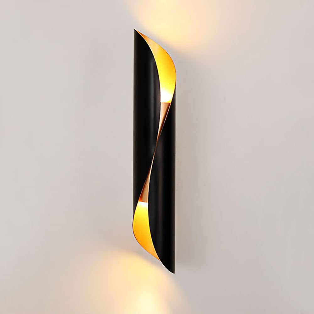 IVEKYKIBC 2-Lights - Wall Sconce with Metal Spiral Lamp Body G9 Light Source Lighting Fixture Modern Minimalist Living Room Decorative Lamps Compatible with Bedroom Hallway TV Chandelier(Dark)