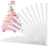 10 Pcs Cake Dowel Rods, 12 Inch Plastic Cake Support Rod White Cake Stand Sticks for Tiered Cake Construction and Stacking