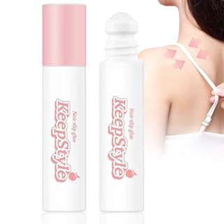 Roll-On Skin Adhesive – Clear, Invisible Body Glue for Clothes & Compression Stockings. Skin-Friendly, Non-Slip Formula to Secure Straps & Low Collars. Perfect for Women, 10g