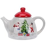 Weihnachten Keramik Kaffee Topf Schneemann Muster Wärme Beständig Heiß Kalt Wasser Karaffe Kaffee Server für Saft Getränke Tee wasserkocher