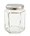 Produktbild Nutley's Einmachglas, sechseckig, silberner Drehverschluss, 227 ml, 6 Stück