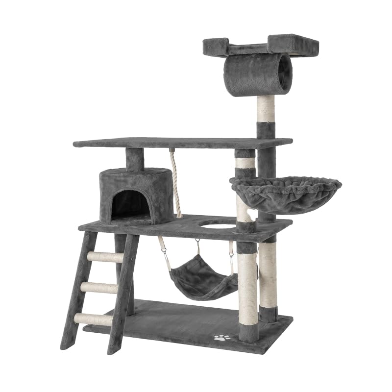Tommy Çok Katlı Lüks Kedi 75x40x141 Evli Tırmalama Gri