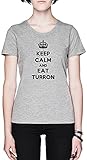 Impreso en Europa Keep Calm and Eat Turron Gris Mujer Camiseta Tamaño XS Grey Women\'s tee Size XS