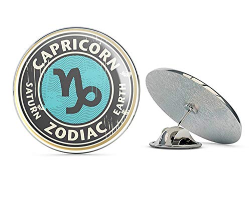 Capricorn Zodiac Star Sign Round Metal 0.75