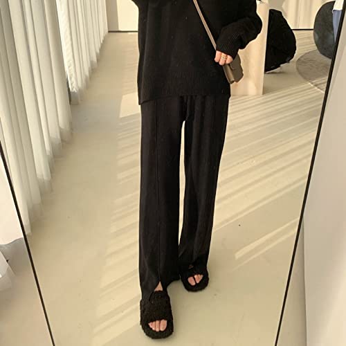 Pantalon large tricoté pour femme idéal pour le confort cosy d'hiver