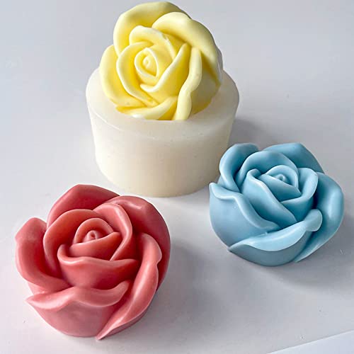 2Pcs Large Rose Silicone Soap Molds Flower Resin Candle Molds 3D Silicone Fondant Chocolate Cake Candy Molds Diy Resin Candle Soap Wax Crafts Home Decoration Baking Tool #TOP5
