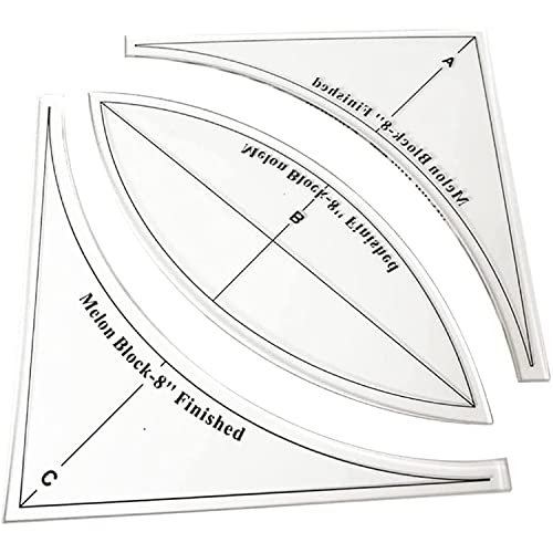 Ensemble De Modèles De Courtepointe à Courbe Rapide, Modèle De Règle De Courtepointe en Patchwork Fait Main Bricolage (8in) Cover