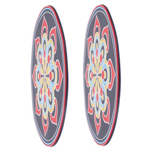 LOLIPPYY 2個冥想用音楽ボウルマット 滑り止めデザインの刺繍クッション ヨ