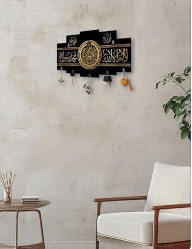 Image of Key Holder for wall and Home Decor Wood Key Holder (5 Hooks) fanti 2 alla Key Holder 5 huk