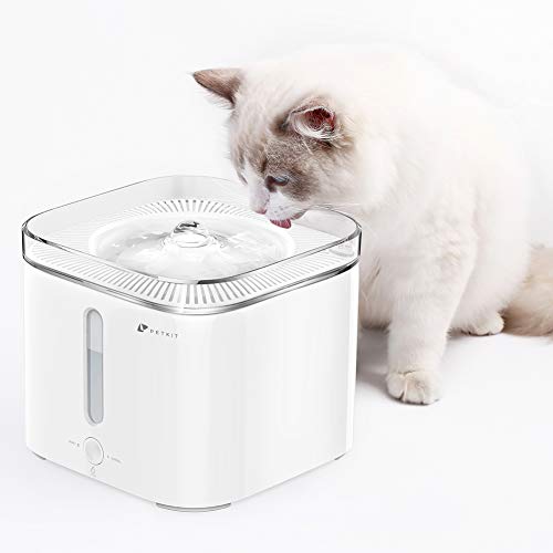 PETKIT Cat Water Fountain, Ultra-Quiet Cat Water Dispenser with Filter 68oz/2L, Auto Power-Off