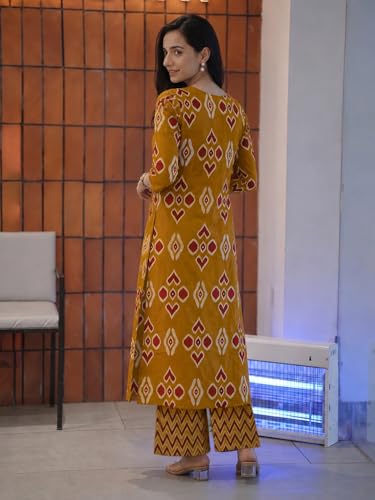 Image of ANNI Designer Co Ord Set for Women Viscose Printed | Straight Kurta Palazzo Set for Woman | V Neck 3 /4 Sleeve Ethnic Dress Stylish Coord Outfit Trendy Womens Clothing