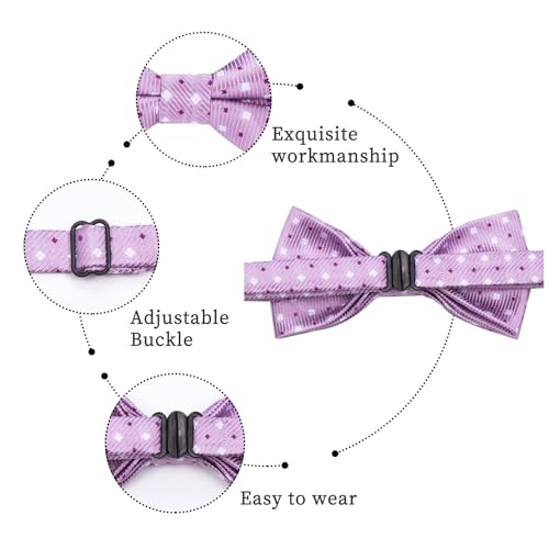 Image of HISDERN Bow Ties for Boys Pre Tied Toddler Bow Tie Adjustable Kids Bowties Clip On Fun Patterned Bowties for Wedding Party