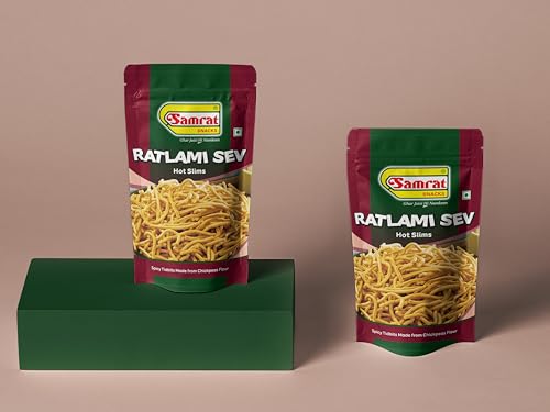 Image of Samrat | Ratlami Sev Bhujia Hot Slims Magic of Spicy & Crispy Taste in Flavorful Namkeen Snacks | Ghar Jaisi Hi Namkeen | (Pack of 2 (2 x 250g))