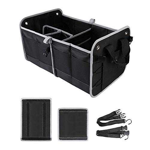Tahoe Trails 23" Foldable Trunk Organizer for Car Storage, Reinfored Base Plates, Non-slip Waterproof Bottom, Securing Straps, 10 External Pockets Tahoe Trails 23" Foldable Trunk Organizer for Car Storage, Reinfored Base Plates, Non-slip Waterproof Bottom, Securing Straps, 10 External Pockets