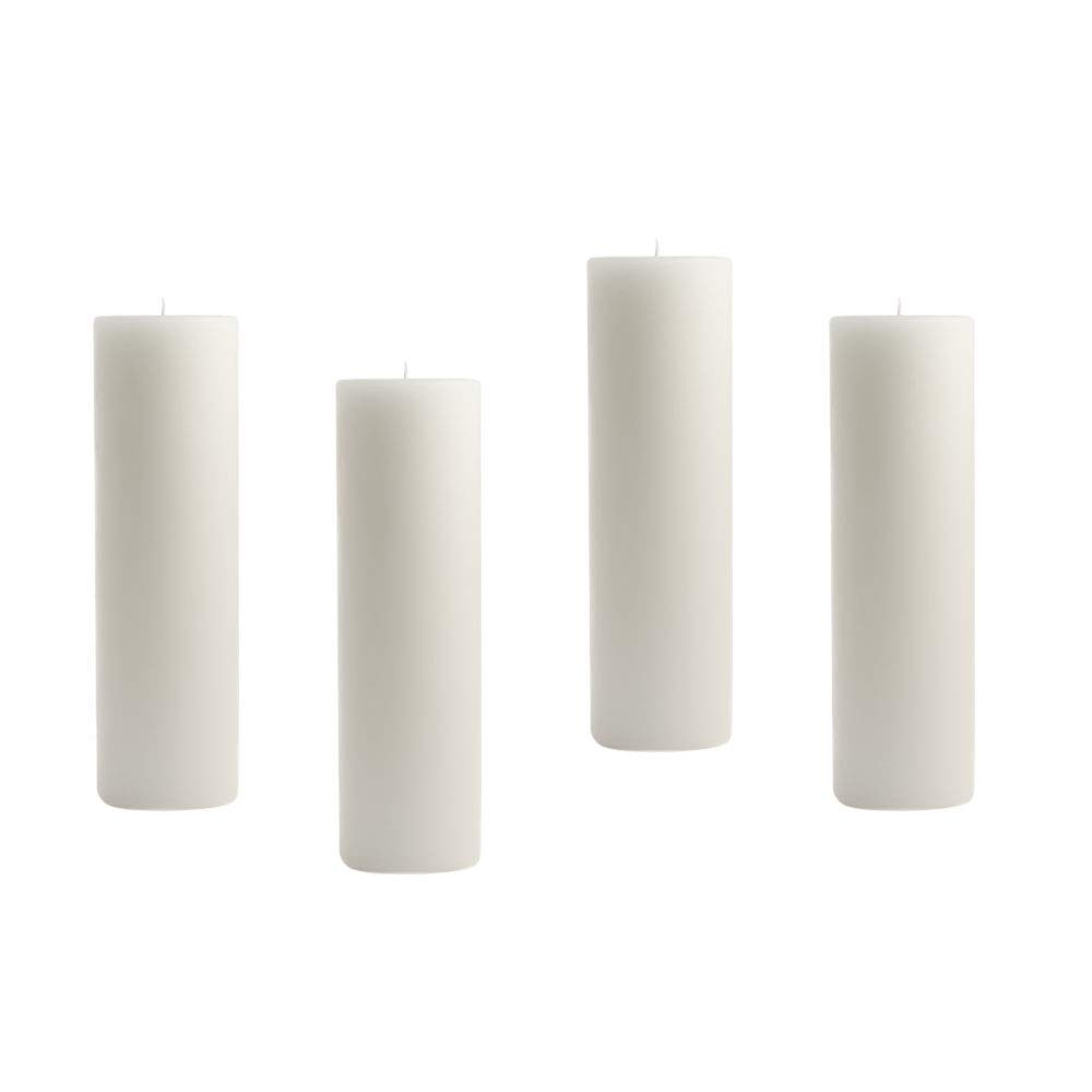 Sapi'S Candles: Awaken Your Desire... Pure Wax Unscented Pillar Candles (1.5x4 Inches) - Home Decor Set Of 4 (White) - 15 Hour Burn Time - Perfect For Diwali, Birthdays, Valentine's Day