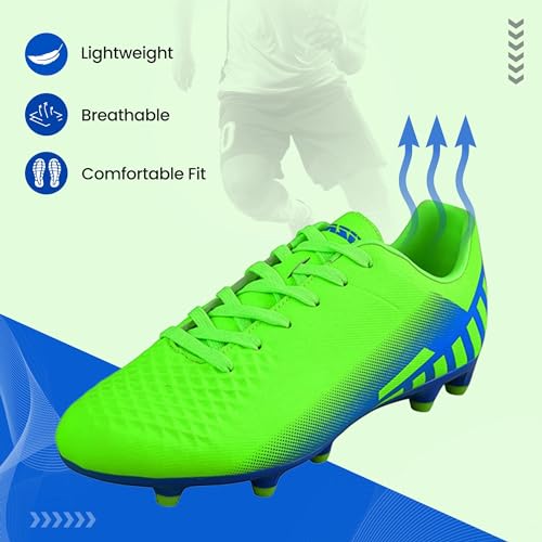Vizari Santos Firm Ground Kids Soccer Cleats | Girls and Boys Soccer Cleats Embossed Synthetic Upper with Built-in Sock | Football Shoes with Molded TPU Outsole for Maximum Traction3
