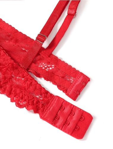 Image of Avidlove Sexy Lingerie Set for Women Lace Bra and Panty Sets Underwire Push Up Lace Lingerie Set XS-XXL