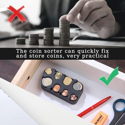 2 Stück Münzen Aufbewahrung,Kleingeld Aufbewahrung,Euro-Münz-Organizer,Münzspender,Rechteckiger Euro-Münzspender,Münzhalter Auto,Münzhalter,Münzbox,Für Die Verwendung Im Auto