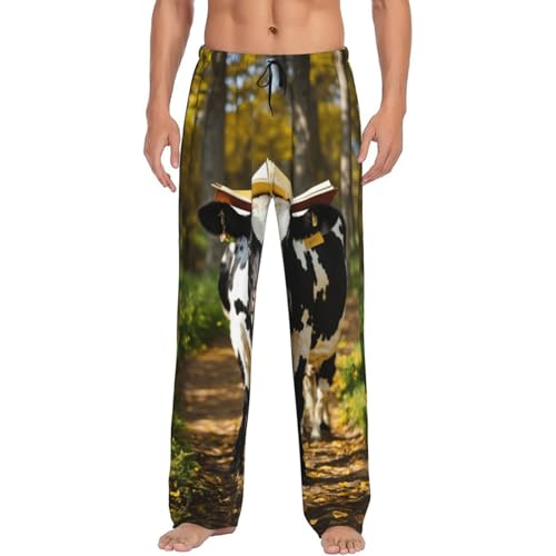 Pantalon de pyjama homme imprimé vache mignon doté de grandes poches