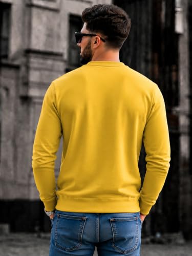 Image of Mack Jonney Men's Solid Winter Sweatshirt|Soft Fleece Fabric Full Sleeve Round Neck Sweatshirt|Stylish Casual Wear for Men-mj-281