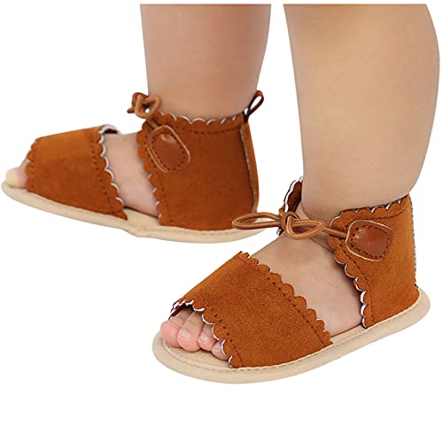 Newborn Baby Cotton Sandals Summer Dots Lace-ups Flat Walking Rubber Soft Sole Non-Slip Sandals3
