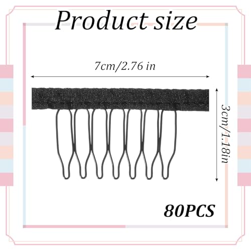 Set de 80 Peines para Peluca con 7 Dientes miniatura 2