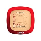 L'Oréal Paris Infallible 24H Fresh Wear, Base de Maquillaje en Polvo con SPF 25+, Alta Cobertura con Acabado Mate, Larga...