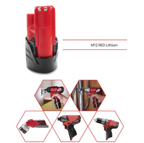Batería M12 de repuesto de iones de litio de 12V 3,0 Ah compatible con herramientas de mano 48-11-2402 4