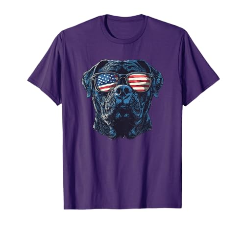 Cane Corso USA Flag Sunglasses Dog Lover 4th Of July T-Shirt