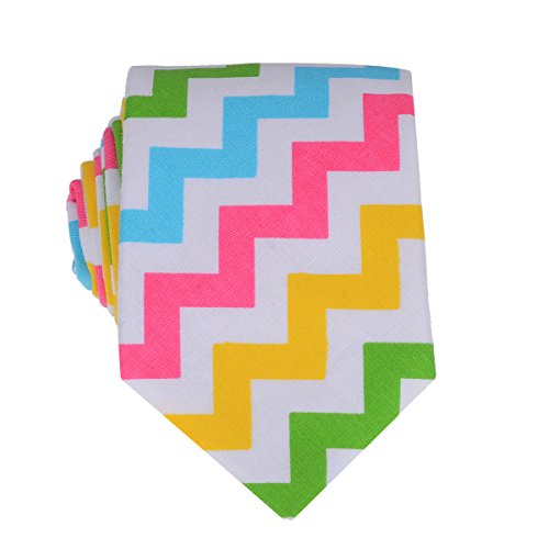 Gollate Herren Schmale Krawatte mit Chevron-Muster - - Einheitsgröße Cover